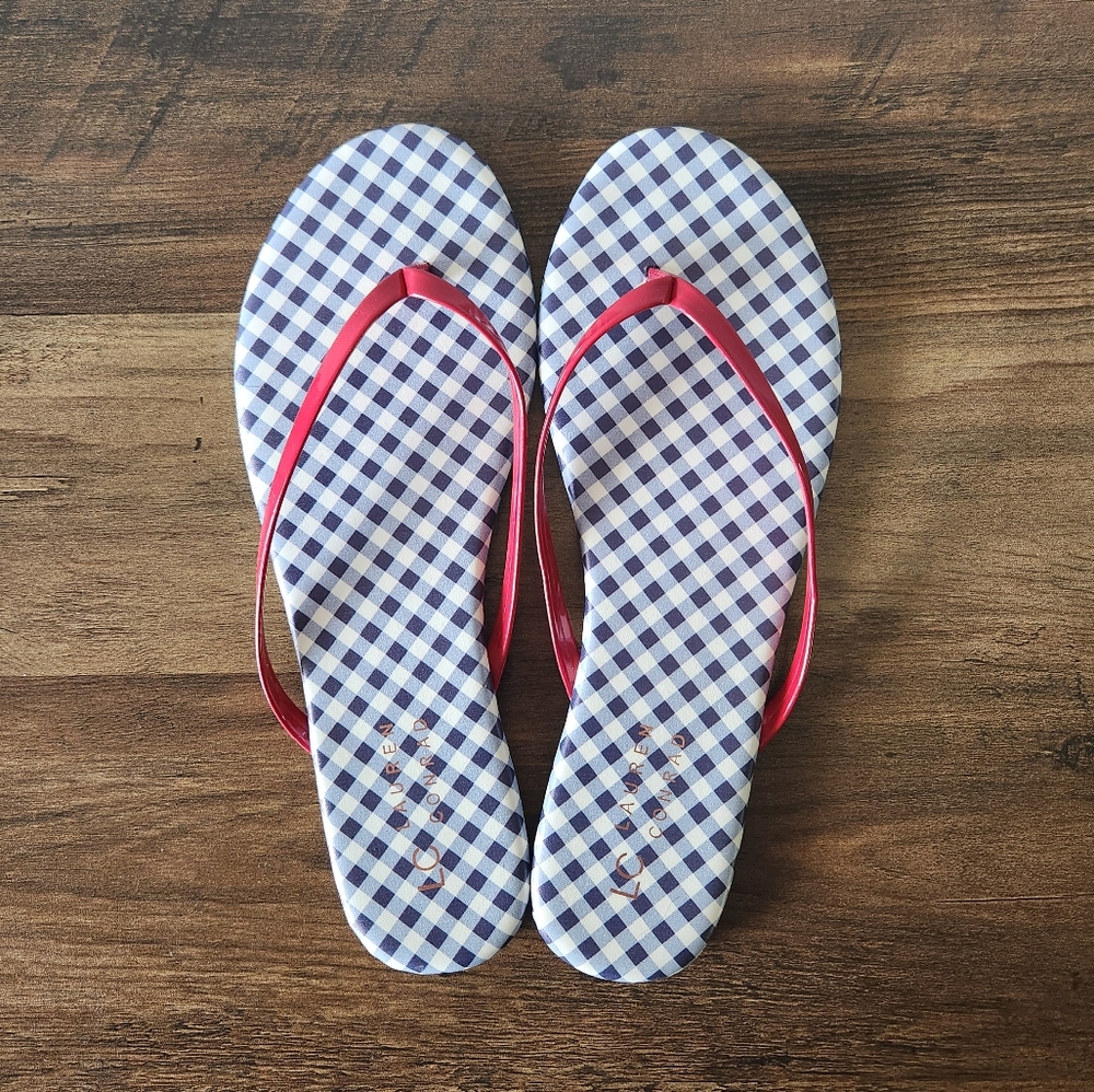 LC Lauren Conrad Red and Blue Checkered Sandals